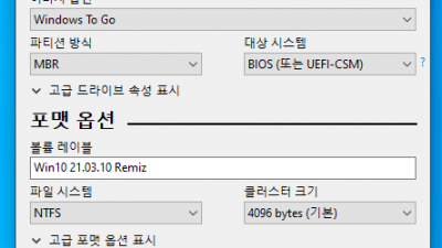 [03월] Win10 20H2(19042.867) Home 32비트 Remiz  설치기