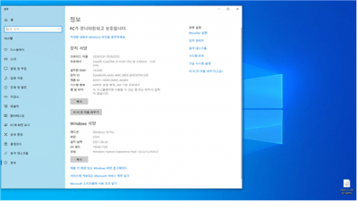 Win10 21H1(19043.1165) 4in1(Pro,Home) 64비트  설치완료 ^^