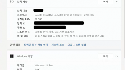 Win11 21H2(22000.194) Pro 64비트 (모든 플랫폼 용) 설치 후기