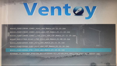 Win11_21H2(22000.376)_4in1_x64_Remiz_21.12.16 USB 설치 후기