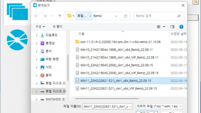 Win11_22H2(22621.521)_4in1_x64_Remiz_22.09.15_WinToHDD 5.8 이용 Portable Windows 설치