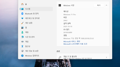 Win11 24H2(26100.6584) Pro/Home 64비트 설치 후기